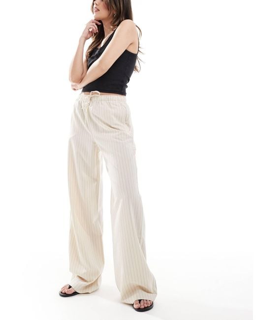 Stradivarius White Pull On Pants