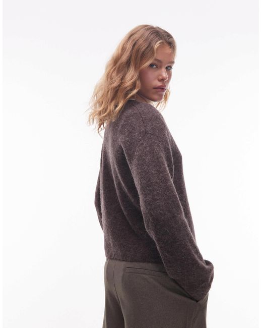 & Other Stories Purple Alpaca And Wool Cardigan With Button Front