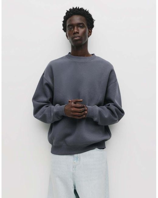 Felpa Basic Grigio Con Scollo Rotondo di Pull&Bear in Blue da Uomo