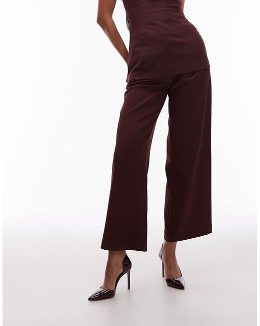 Pantalones De Sastre De Pernera Ancha Con Pinzas (Parte De Un Conjunto)-Rojo 4th & Reckless de color Red