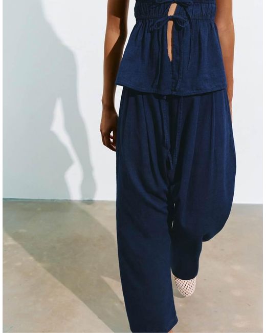 Pull&Bear Blue Denim Sarouel Capris