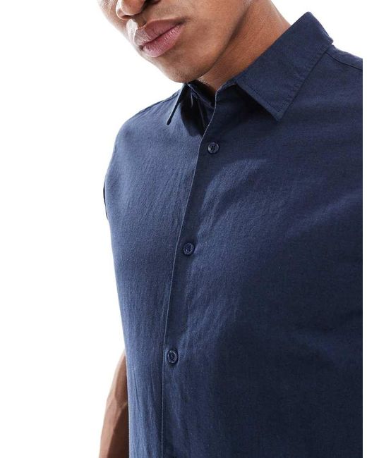 Camicia A Maniche Corte di JJ Rebel in Blue da Uomo