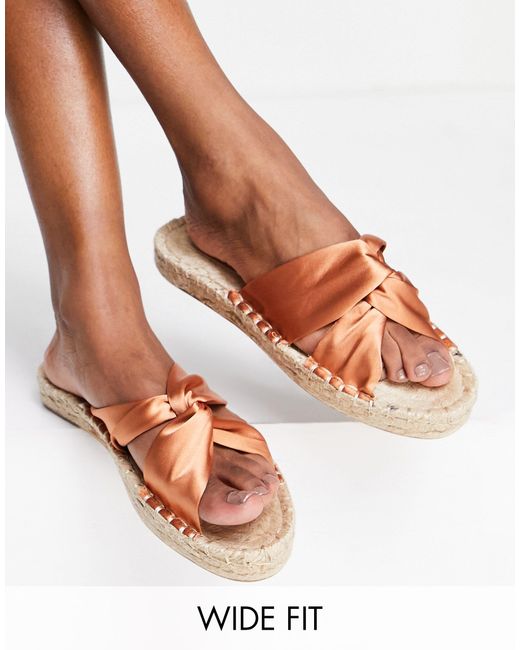 ASOS Multicolor Wide Fit Jolly Knotted Mule Espadrille