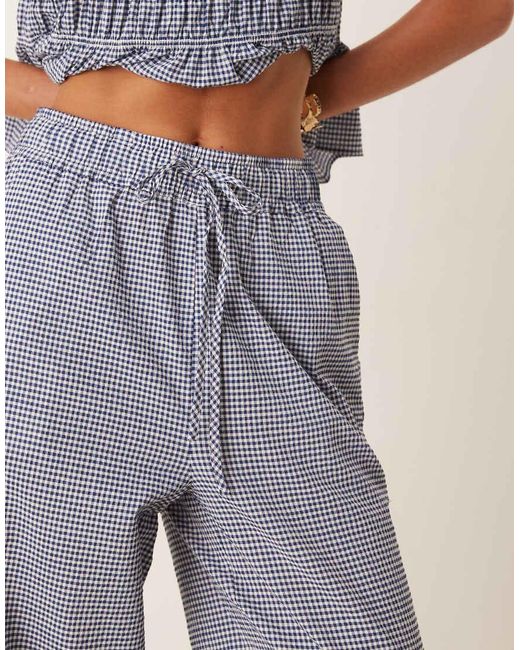 Aware Blue Seersucker Relaxed Trouser Co-ord