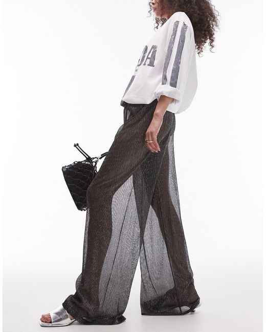 Pantalones s transparentes TOPSHOP de color Gray