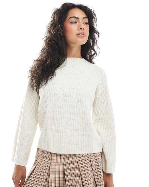 Wednesday's Girl White Bow Detail Oversized Sweater
