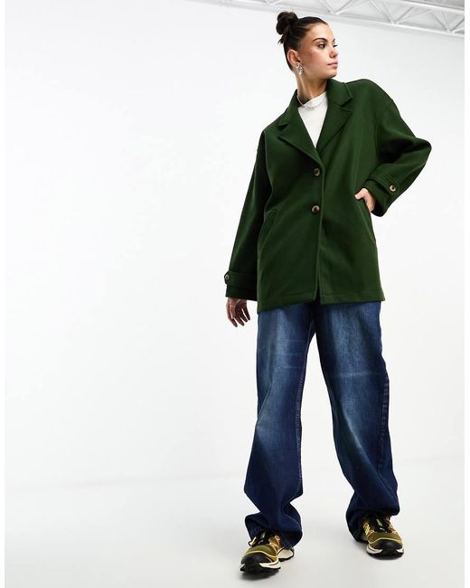 Noisy May Green Oversized Slouchy Blazer Jacket