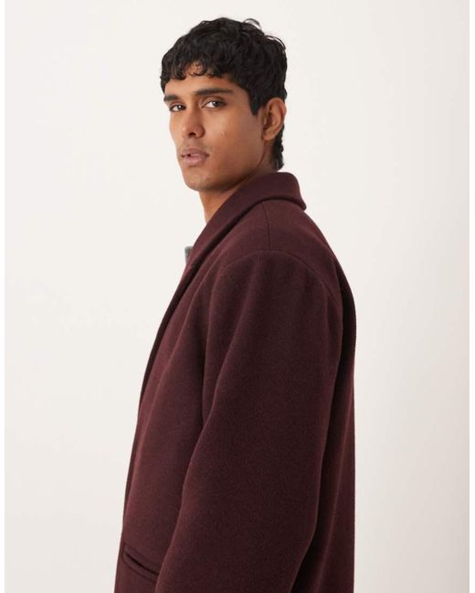 ASOS Red Oversized Longline Overcoat for men