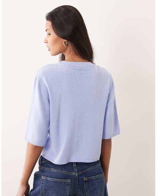 Object Purple Short Sleeve Knit Cardigan