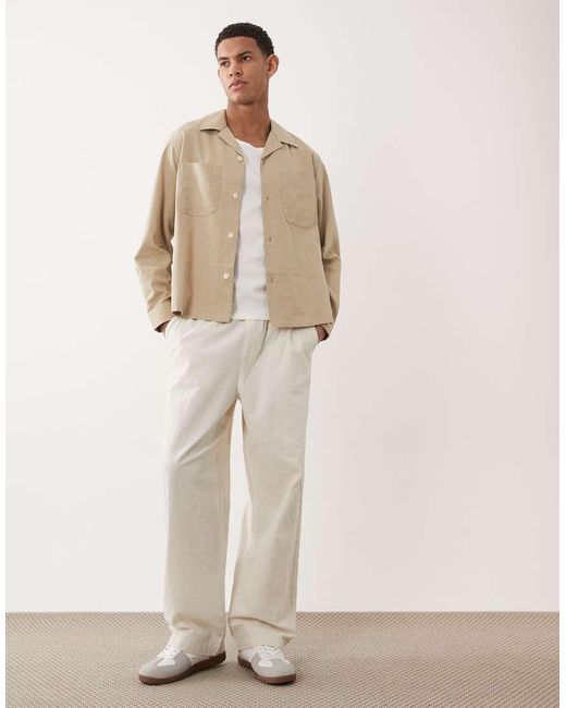 Mango Natural Cotton Mix Button Up Lightweight Shacket for men