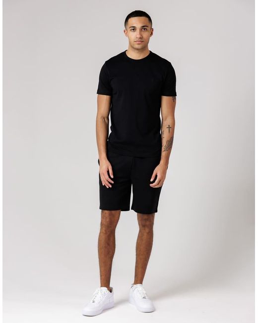 French Connection Black Cotton T-Shirt And Shorts Co Ord Set for men