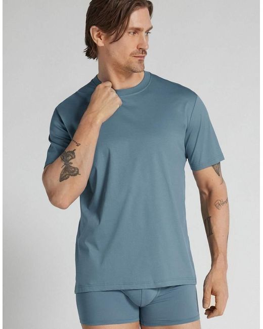 Intimissimi Blue Mercerised Superlight T-Shirt for men