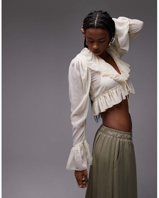ASOS White – chiffon-bluse