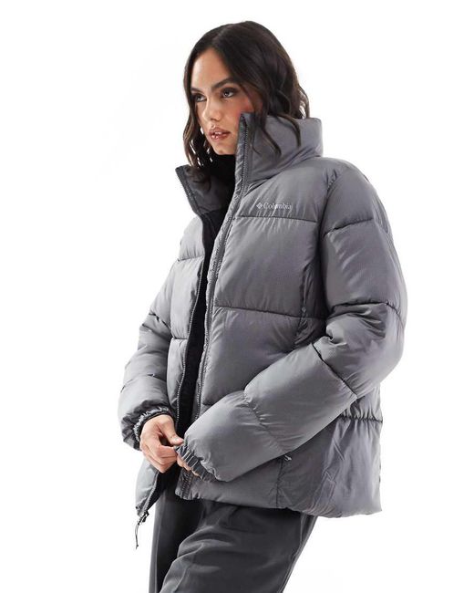 Chaqueta Acolchada Gris Urbano Con Cremallera Puffect Ii De Columbia de color Blue