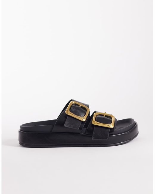 ASOS Blue Floyd Oversized Buckle Footbed Sandals