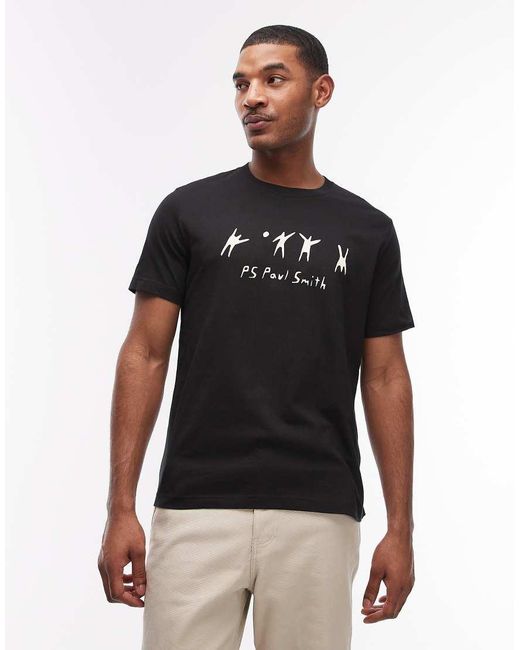 Paul Smith Black Volleyball Graphic Casual Fit T-shirt for men