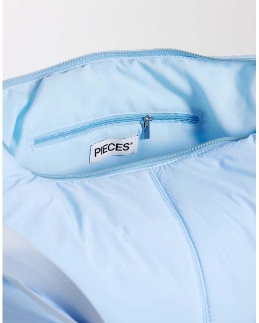 Pieces Blue Ruched Crossbody Bag
