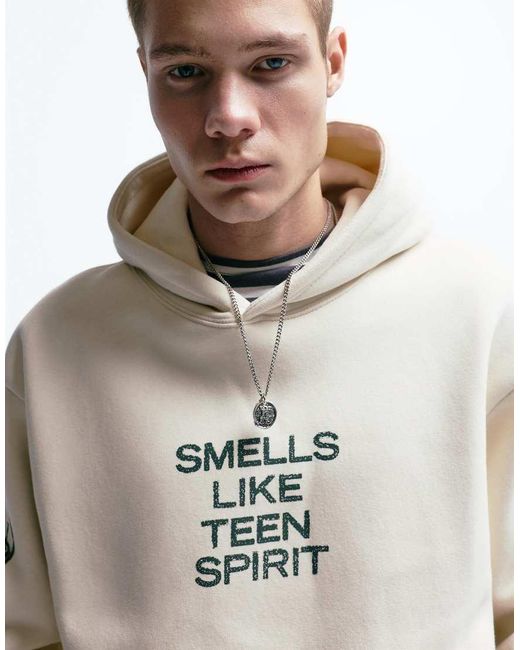 Pull&Bear Gray Nirvana Hoodie for men