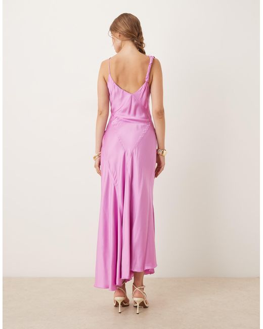 Mango Pink – midikleid aus satin