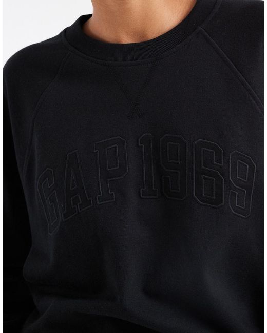 Gap Black Crew Neck Logo Sweatshirt