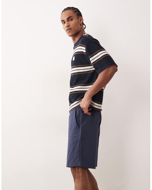 Jack & Jones Blue Linen Mix Drawstring Shorts for men
