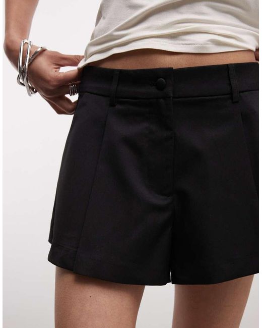 Monki White Pleated Tailored Shorts