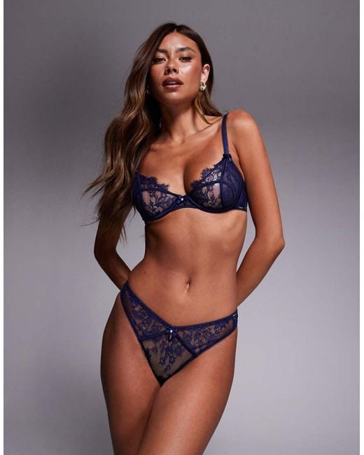 Boux Avenue Blue Addison Lingerie Thong