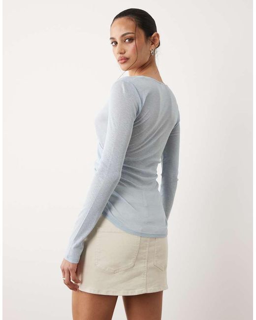 Cotton On Gray V Neck Wrap Top