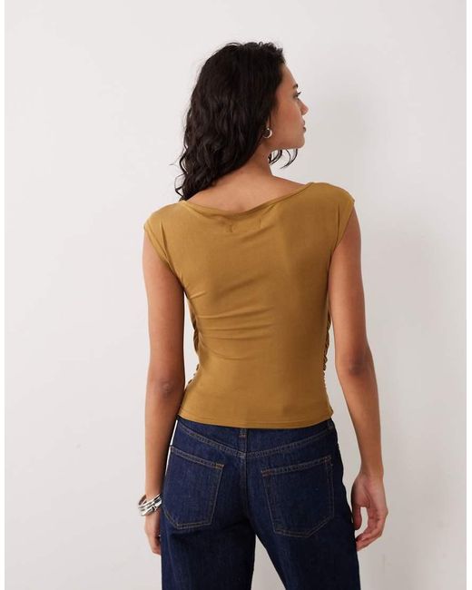 Motel Blue Rinsha Cowl Neck Cupro Top