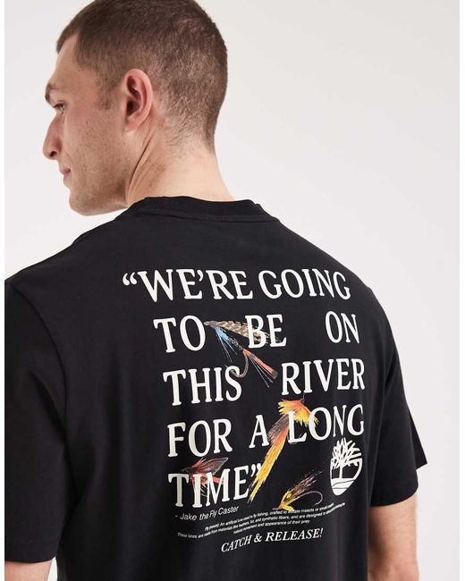 Timberland Black Slogan Tee for men