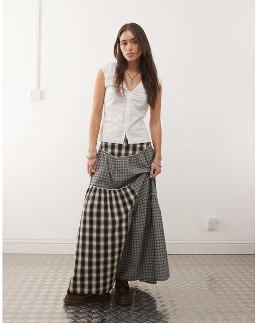 Collusion Gray Colluson Spliced Maxi Skirt