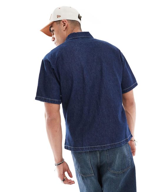 Jack & Jones Blue Boxy Fit Short Sleeved Shirt for men