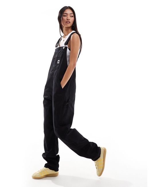 Carhartt Norris Bib Denim Dungarees in Black Lyst UK