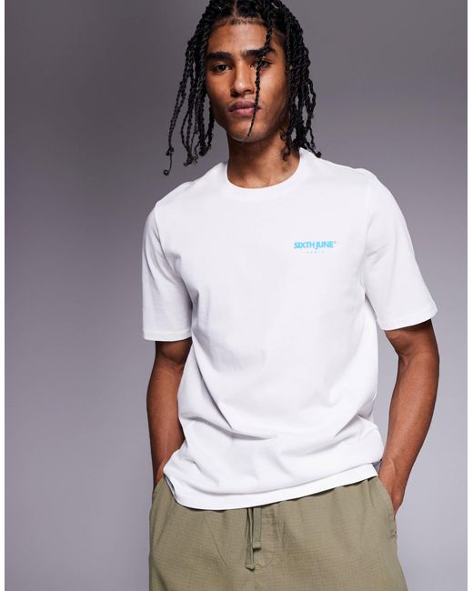 Sixth June – t-shirt in Blue für Herren