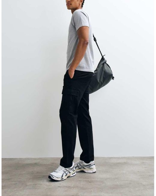 Jack & Jones Black Straight Cargo Trousers for men