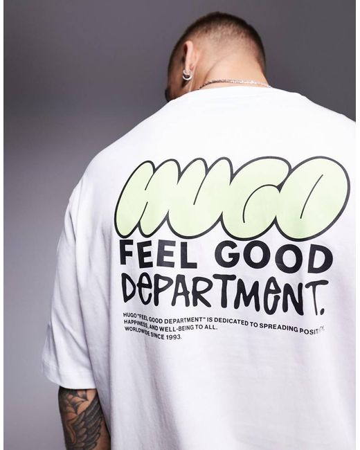 HUGO White Nimay Oversized T-shirt for men