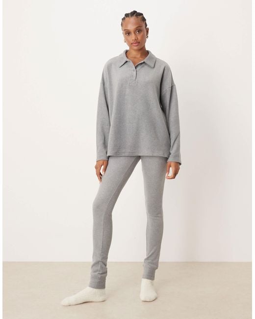 ASOS Gray Asos Design Tall Lounge Mix & Match Lightweight Fleece legging