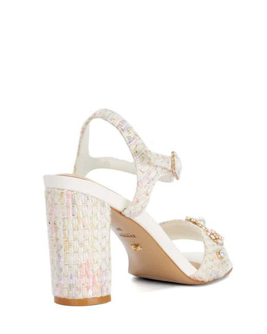 Dune White Mention Heeled Sandals