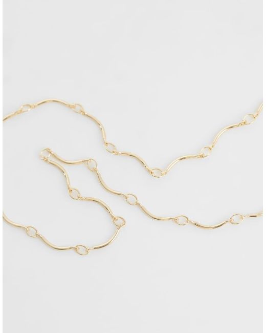ASOS White Dainty Necklace With Wavy Chain