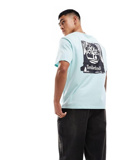 T-shirt oversize con logo mimetico sul retro di Timberland in Gray da Uomo