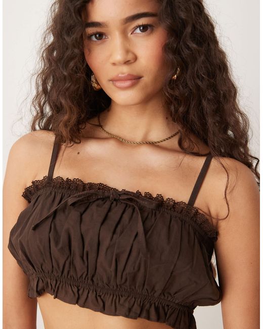 ASOS Brown – gerüschtes western-oberteil