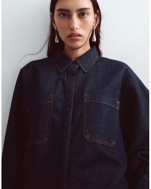 ARRANGE Blue Denim Shirt Co-Ord With Volume Sleeves