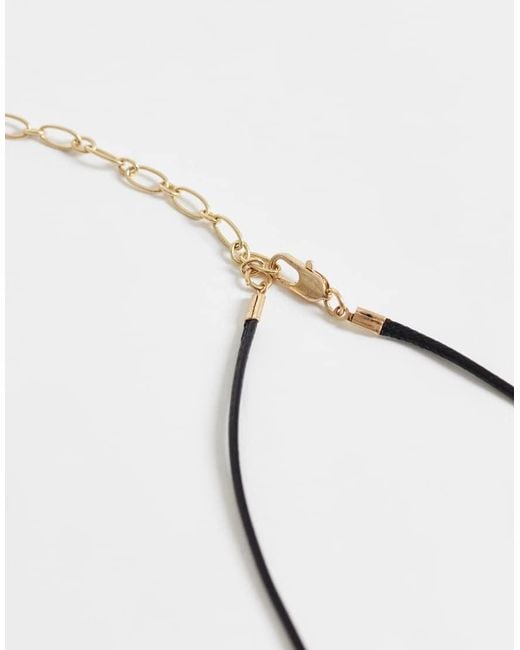ASOS Metallic Pack Of 2 Corded Necklaces With Sun And Fish Pendants