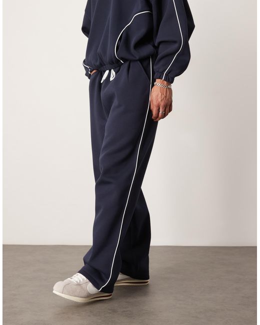 ASOS Black Co-ord Supper baggy jogger With Side Piping for men