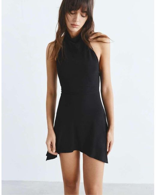 Pull&Bear Black Short Halter Dress
