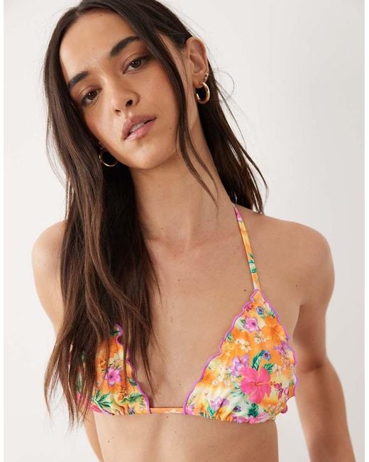 Kulani Kinis Orange Peachy Pocket Halterneck Bikini Top