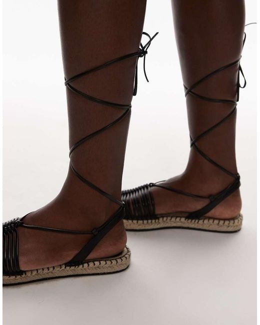 TOPSHOP Black Helayna Weave Espadrilles