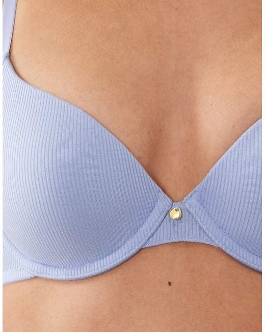 ASOS Blue Rib Moulded T-shirt Bra