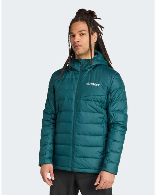 Adidas Originals Terrex Multi Light Down Climawarm Kapuzenjacke in Green für Herren