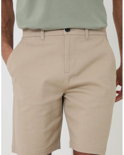 Threadbare Natural Cotton 3 Pocket Stretch Chino Shorts for men